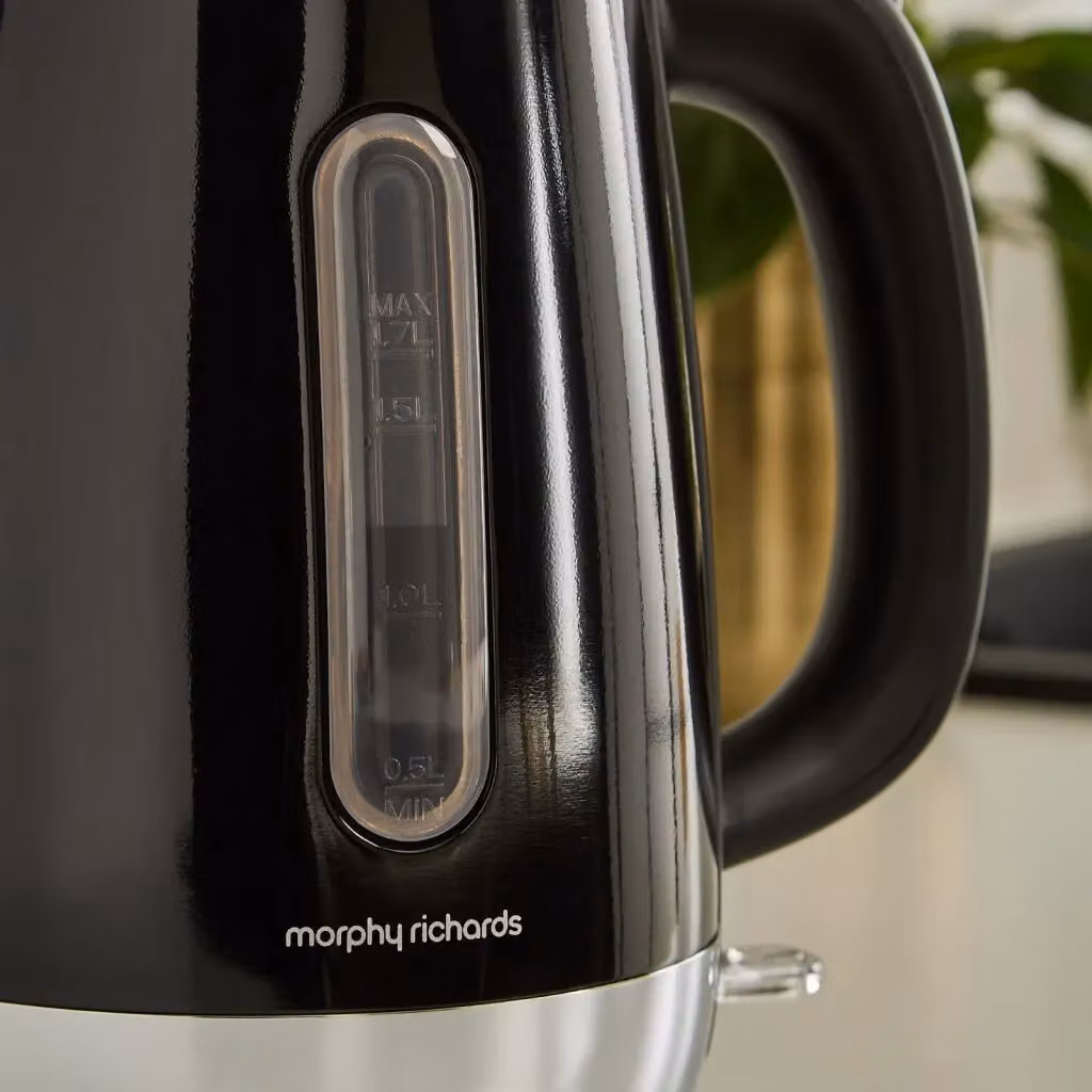 Morphy Richards Equip Jug Kettle in Black with Limescale Filter and Stainless Steel – 7