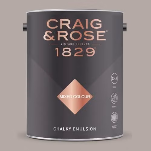 Craig & Rose 1829 Paint Stop Chalky Emulsion in Grisaille, Matt, Grey, 5 l