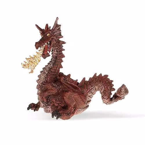 Papo Enchanted World Collection Red Dragon with Flame Figure