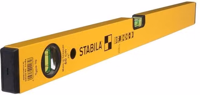 Stabila 70-40 Single Plumb Spirit Level with 2 Vials, Yellow, Length: 40 cm