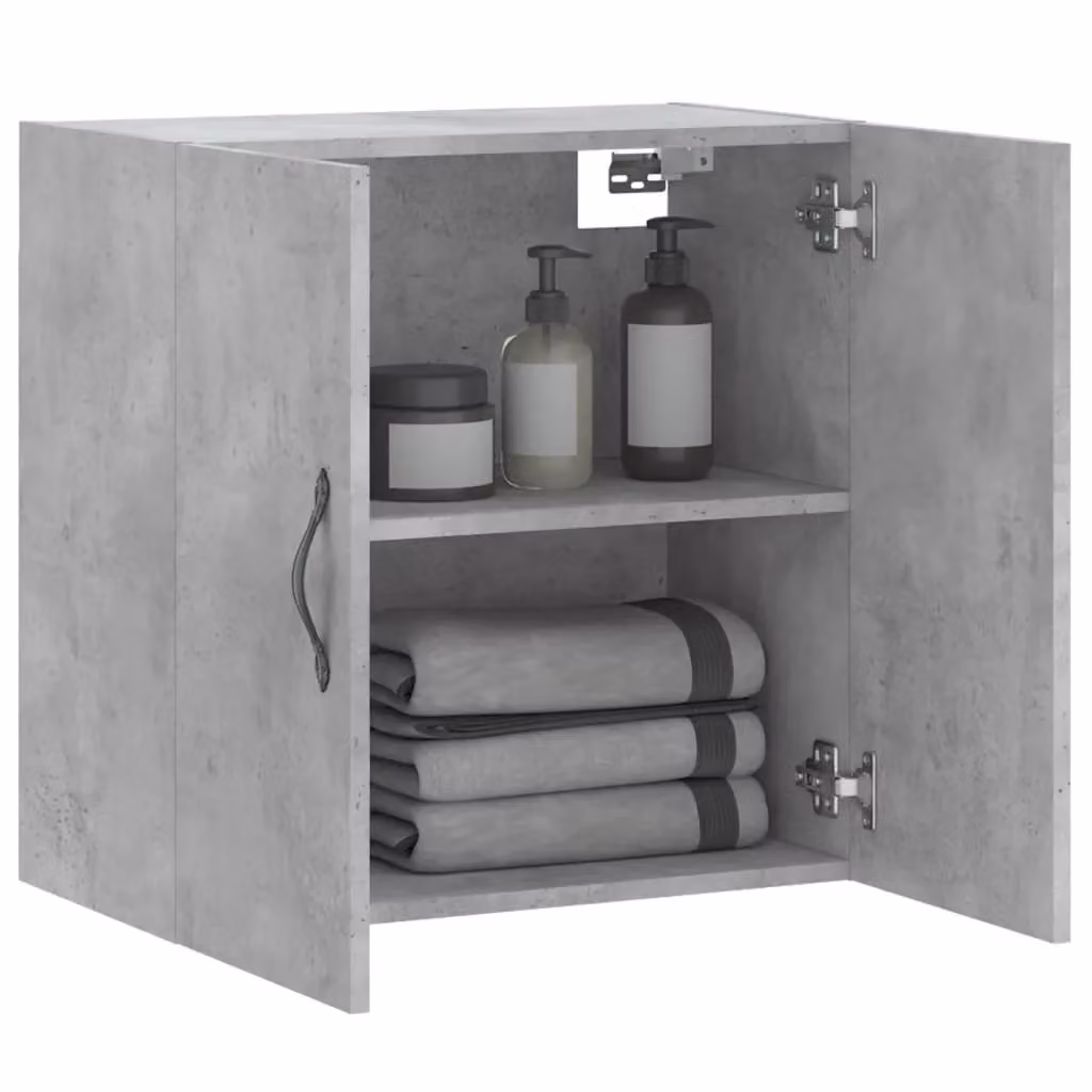 Berkfield Home Wall Mounted Cabinet in Concrete Grey, W/D/H: 60 x 31 x 60 cm – 3