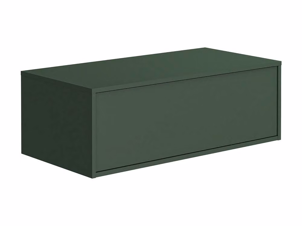 Vente-unique Matt Green Wall-Hung Bathroom Vanity Unit with Single Square White Basin W/D/H: 94 x 47 x 37 cm – 3