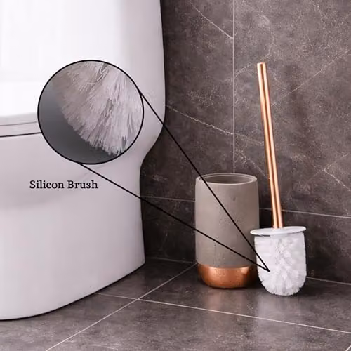 Orsina Neptune Freestanding Toilet Brush and Holder with Brush, Grey and Stone, W/D/H: 10 x 10 x 39 cm – 4