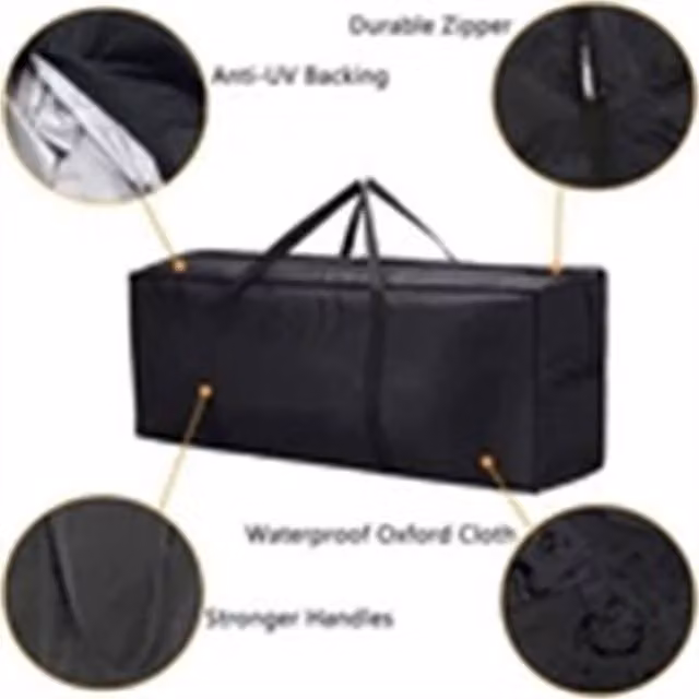 Nordara Extra Large Zipped Waterproof Garden Furniture Cover in Black, W: 100 cm, D: 100 cm, H: 100 cm