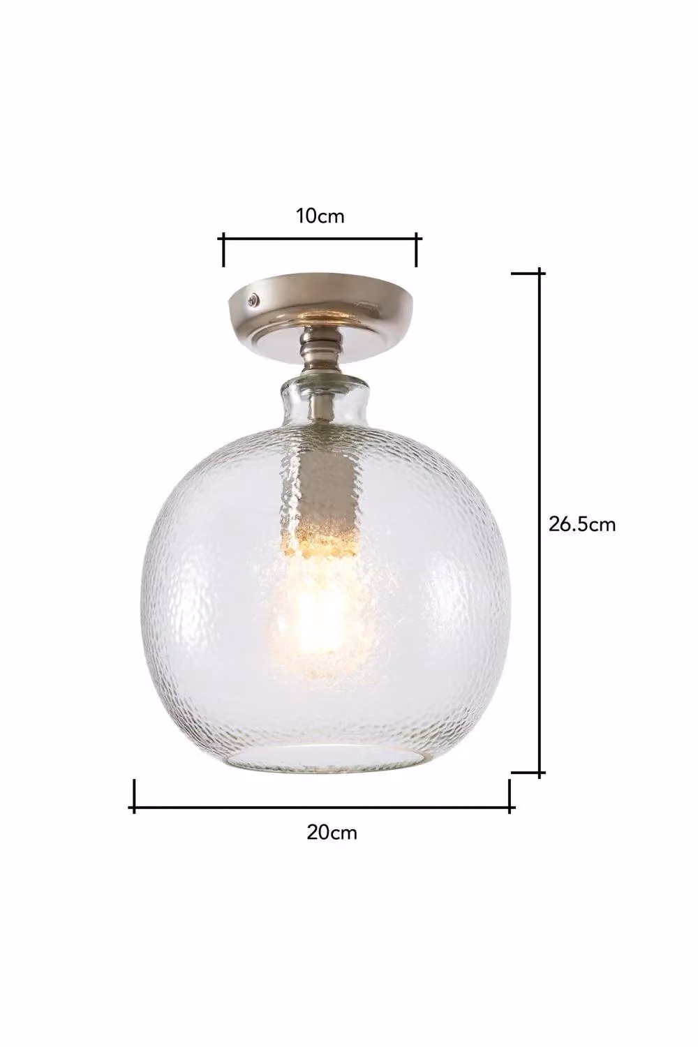 BHS Lighting Alfie Bobble Glass Flush Ceiling Light in Transparent and Chrome – 2