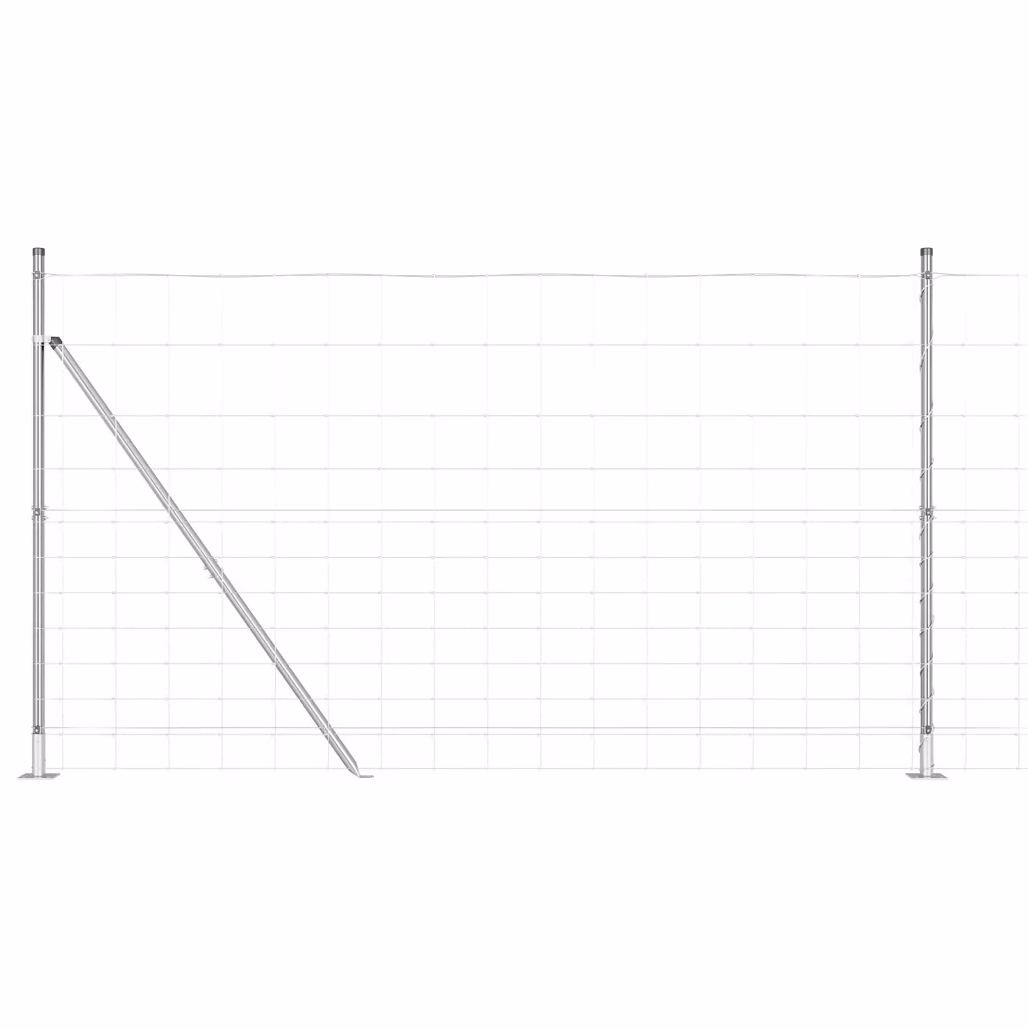 Berkfield Home Field Fence Galvanised Steel in Silver, H: 140 cm, W: 25 m – 2