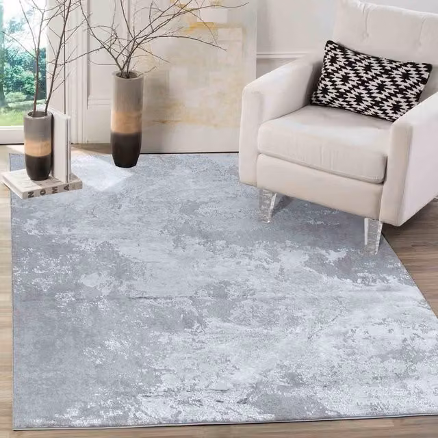 Desire Rugs Modern Abstract Grey Rectangular Area Rug W: 200 cm, L: 290 cm