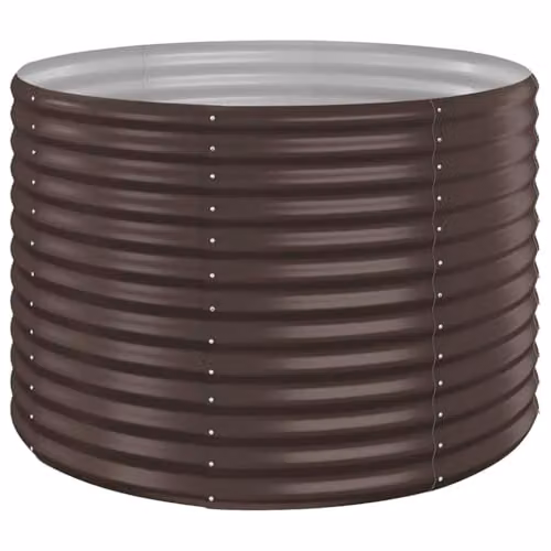 vidaXL Brown Galvanised Steel Garden Raised Bed W/D/H: 100 x 100 x 68 cm