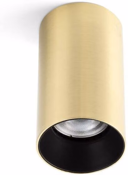 Netlighting Stan Surface Mounted Cylinder Downlight Ceiling Light in Gold/Brass with GU10 Socket – 4