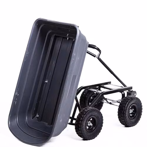 Garden Gear Grey Heavy Duty Dump Truck Utility Trolley with 75L Capacity and 10 inch Wheels – 4