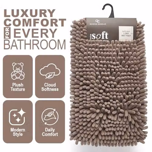 Gaveno Cavailia Miami Chenille Loop Faux Fur Bath Mat in Camel, W: 50 cm, D: 80 cm – 4