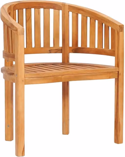 Berkfield Home Banana Chair in Brown Solid Teak Wood