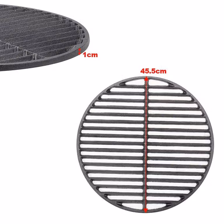 NESTLUNE Large Round Cast Iron Charcoal BBQ Grill Grate in Black, Diameter: 100 cm