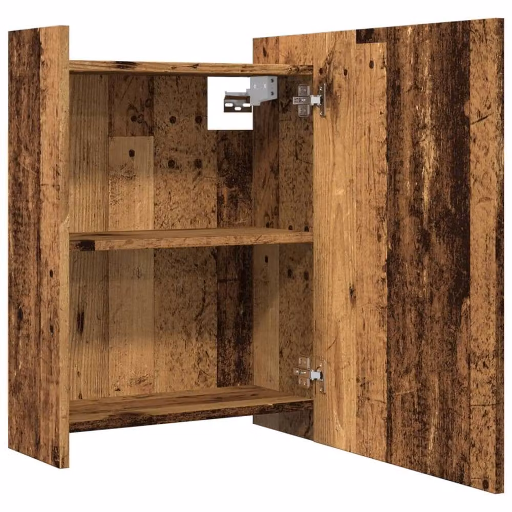 Berkfield Home Rustic Old Wood Bathroom Mirror Cabinet, Brown, W/D/H: 62.5 x 20.5 x 64 cm – 4
