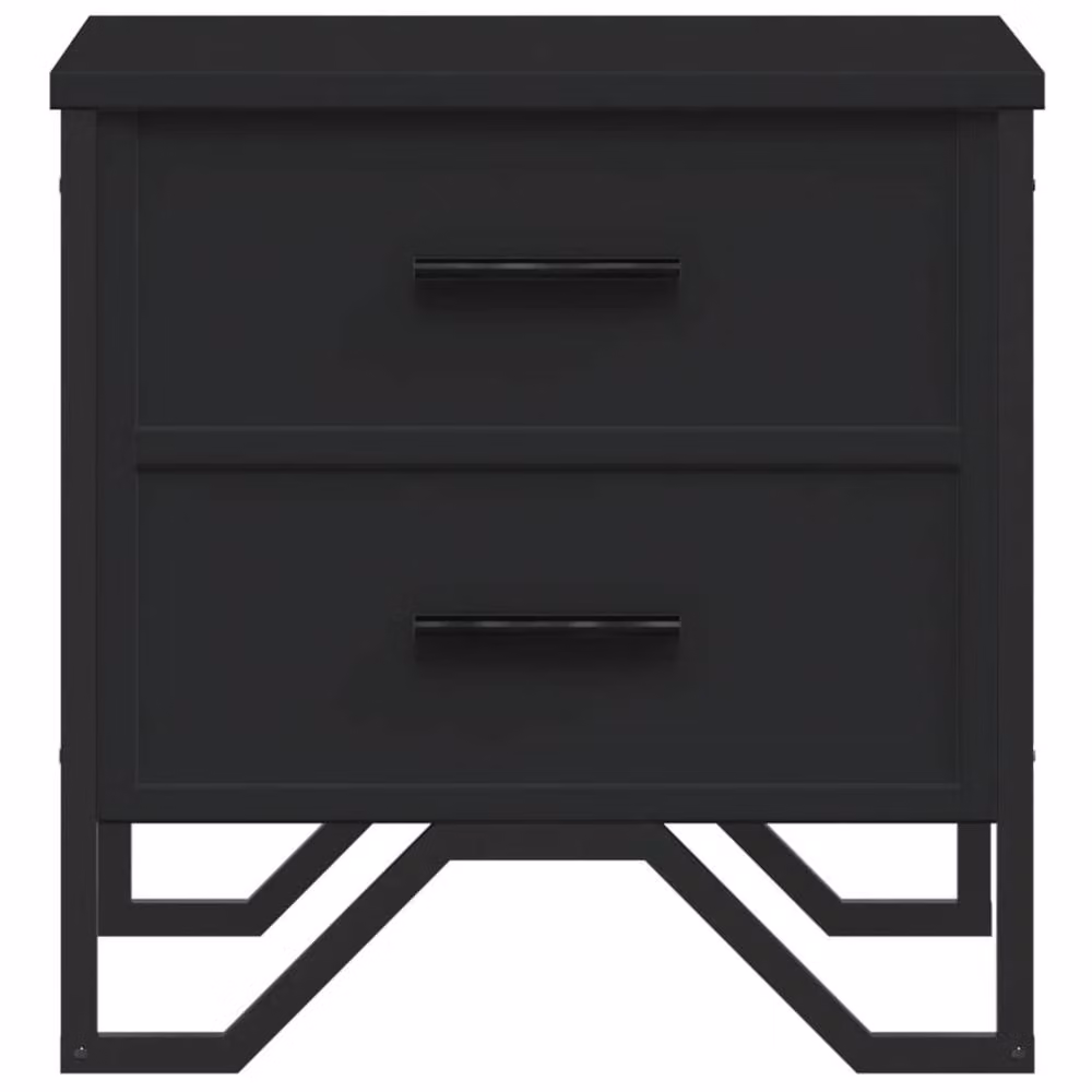 Berkfield Home Modern Bedside Cabinet in Black, W/D/H: 40 x 41 x 41 cm – 5