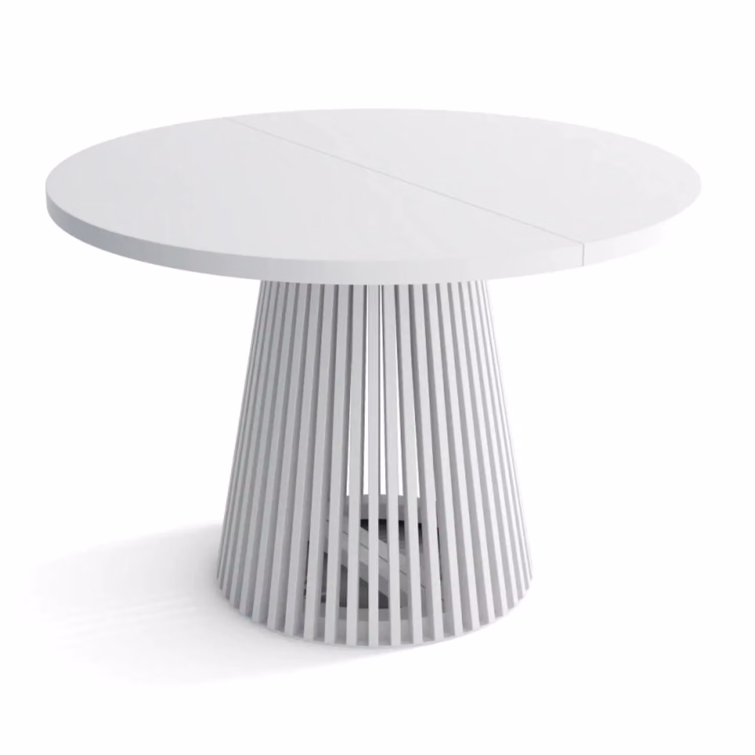 Heze Furniture Ruston Modern Round Extendable Dining Table in White, W/D/H: 100 x 100 x 77 cm – 3