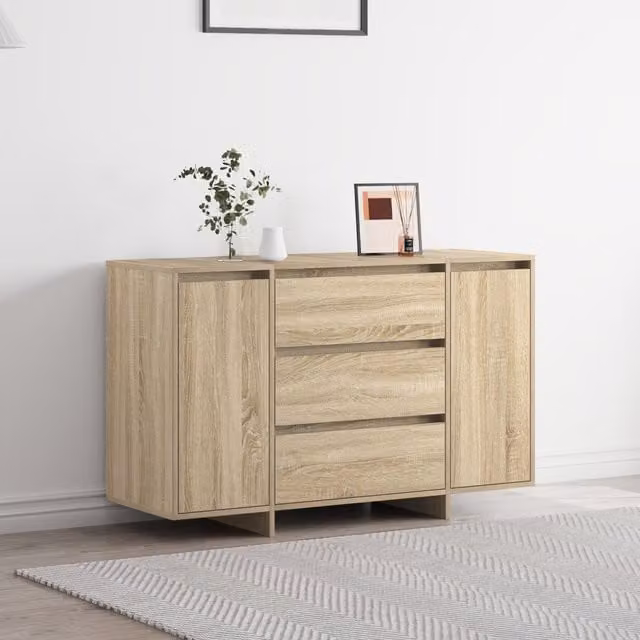 Berkfield Home Sonoma Oak Sideboard in Brown, W/D/H: 120 x 41 x 75 cm – 1