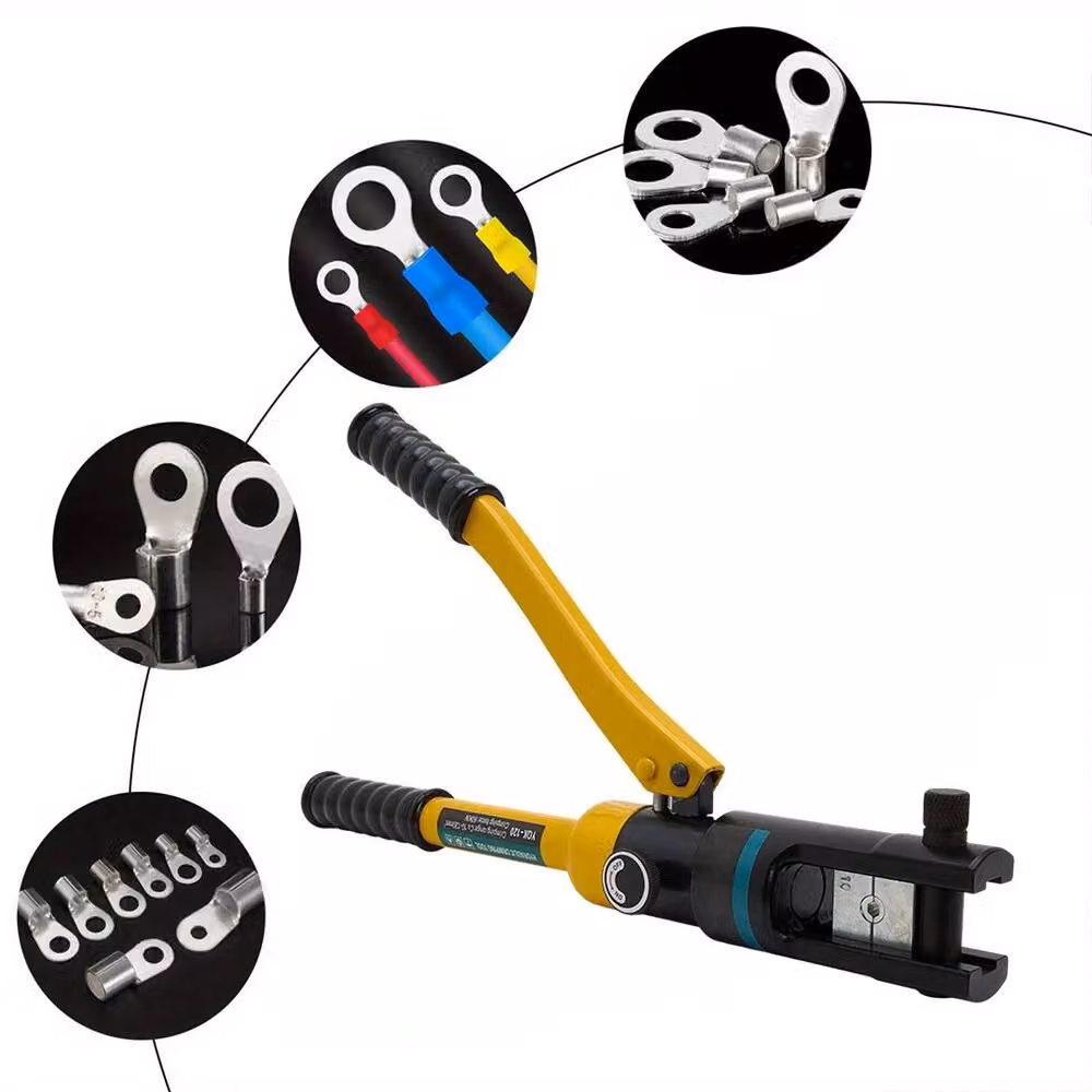 FLAVORA 10 Ton Hydraulic Manual Cable Crimping Tool with 120mm Terminal Die Set in Yellow – 2