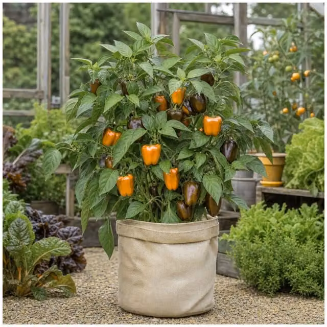 Plants By Post Liberty Belle Yellow Sweet Pepper Plant in a 2L Pot