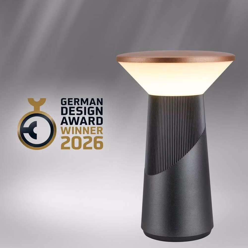 Briloner Pilia Rechargeable LED Table Lamp, Dimmable Touch Control, IP44 Rated, Anthracite Bronze Metallic, H 24 cm x W 15 cm x D 15 cm – 5