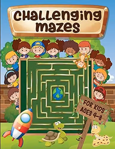 Lulu Maze Activity Book for Kids Ages 4-8 with Multicolour Brain Bending Puzzles – 1