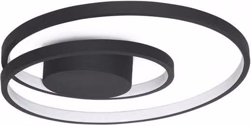 Netlighting Oz Integrated LED Semi Flush Ceiling Light, Black, 4350lm, 3000K Warm White