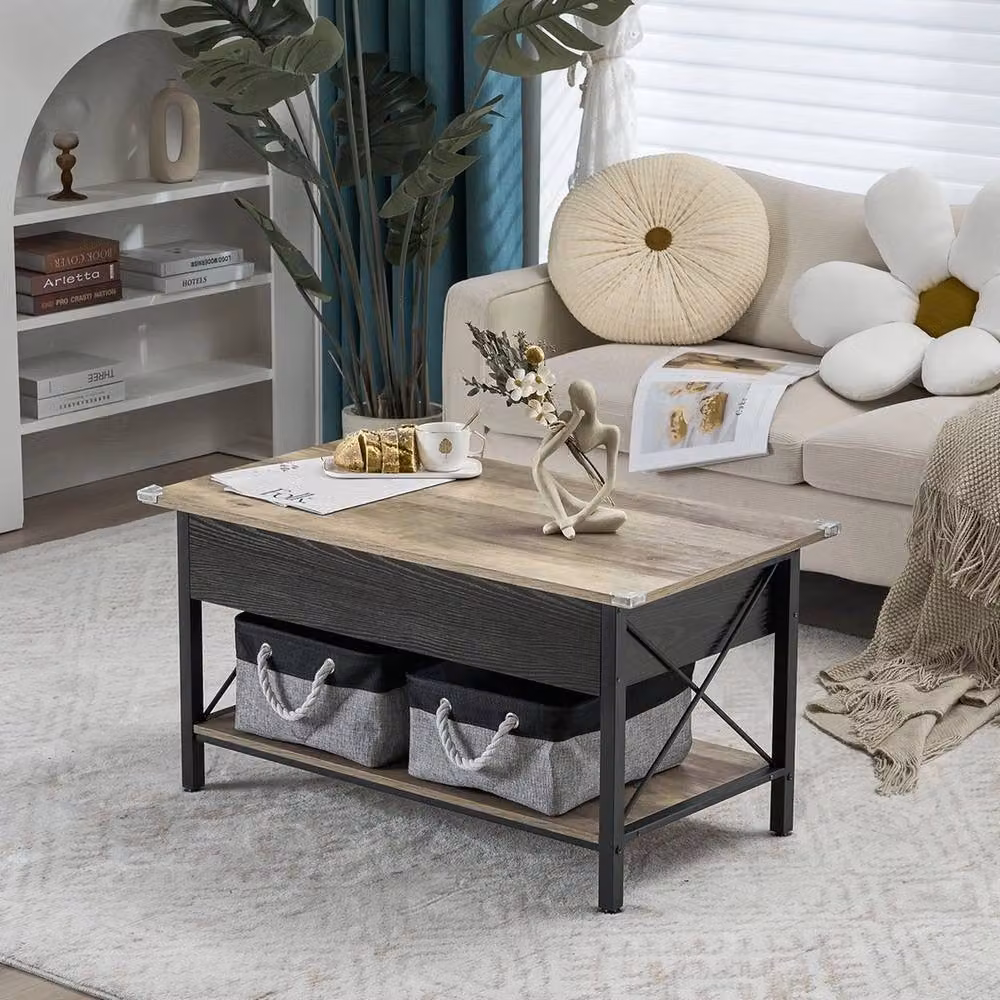 EONLION Black Lift Top Coffee Table for your Living Room, Width: 100 cm – 3