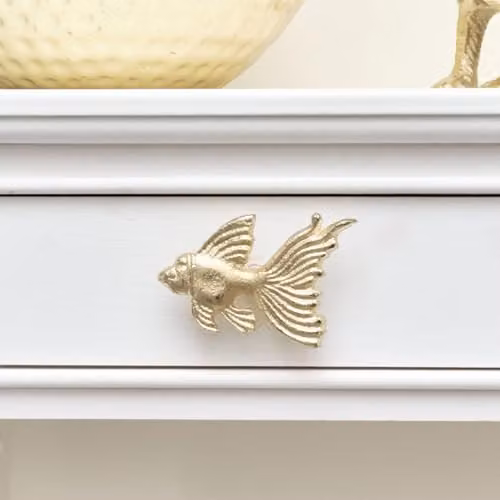 Melody Maison Polished Gold Metal Fish Drawer Knob