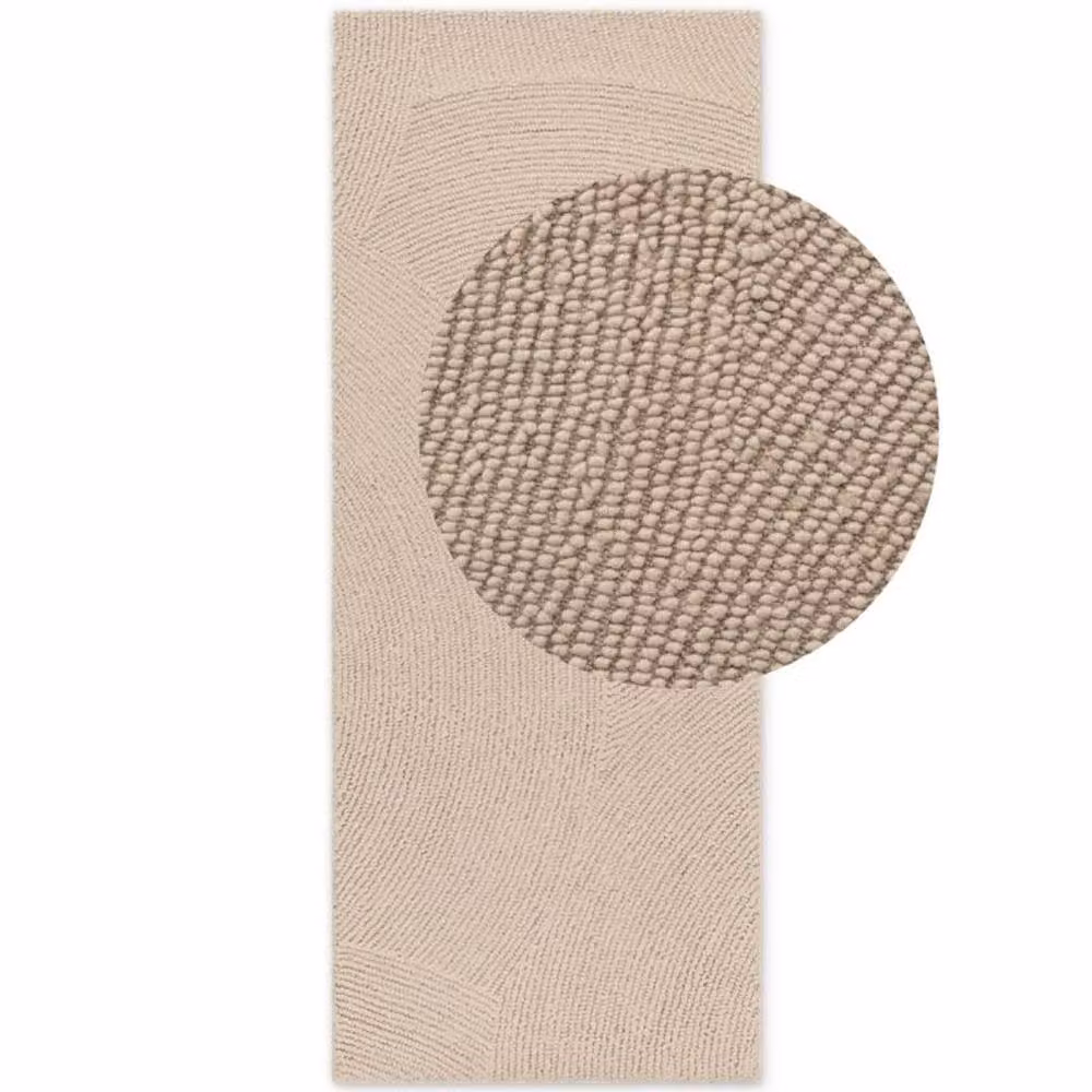 THE RUGS Eleni Hand Tufted Wool Geometric Scandinavian Style Area Rug in Beige, W: 200 cm, L: 300 cm – 2