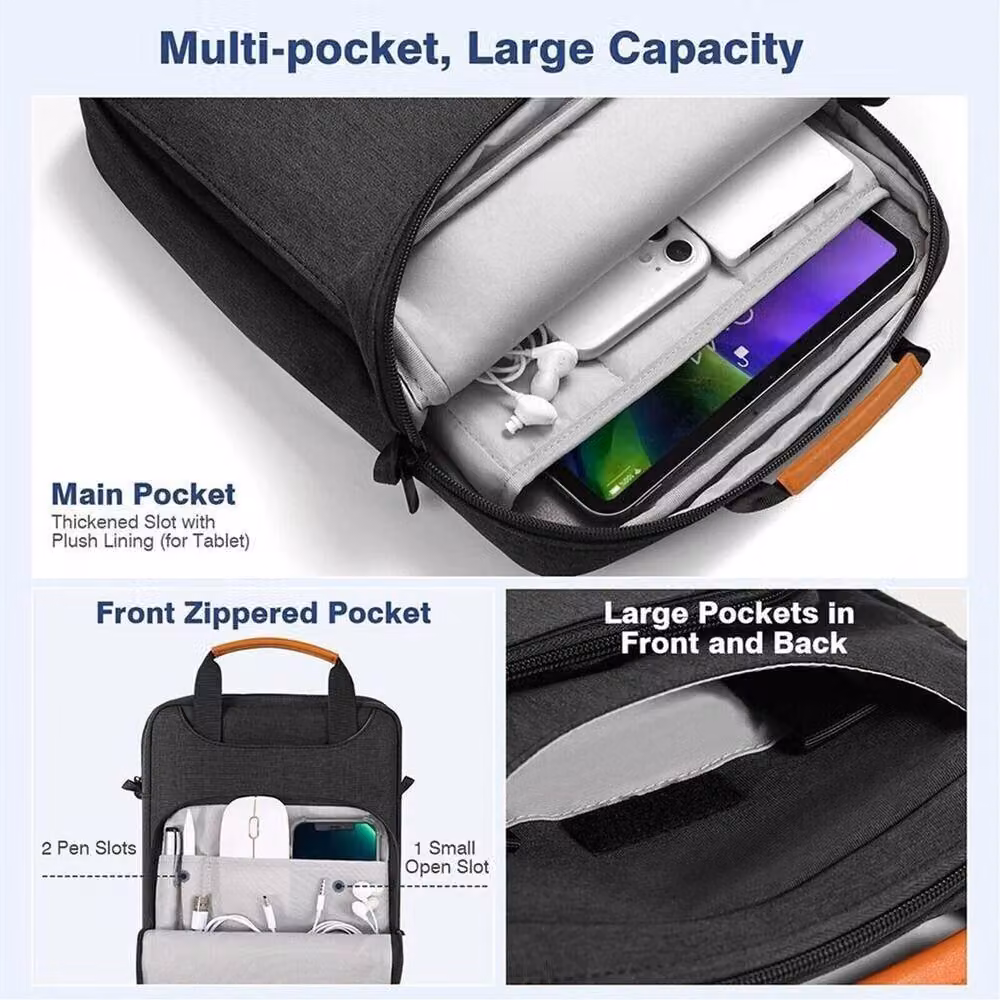 SPETLEK Tablet Carry Case Pouch and Shoulder Bag for 13.3 inch Tablets in Dark Grey – 3