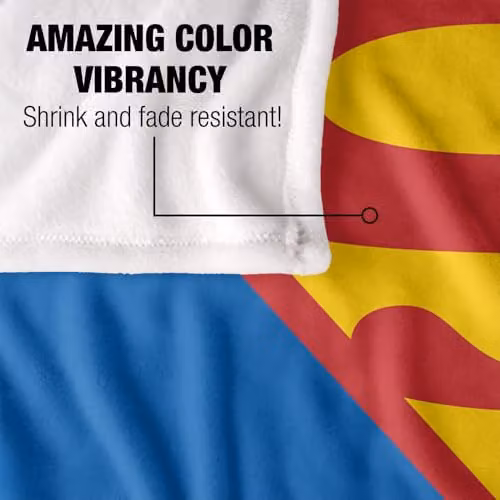 Warner Bros. Superman Shield Silky Touch Super Soft Fleece Throw Blanket, Multicolour, W: 91.44 cm x L: 147 cm – 3