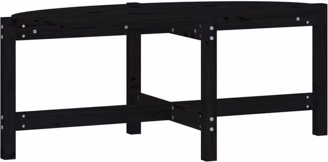 Berkfield Home Black Rustic Solid Pine Coffee Table, W/D/H: 118 x 63 x 45 cm