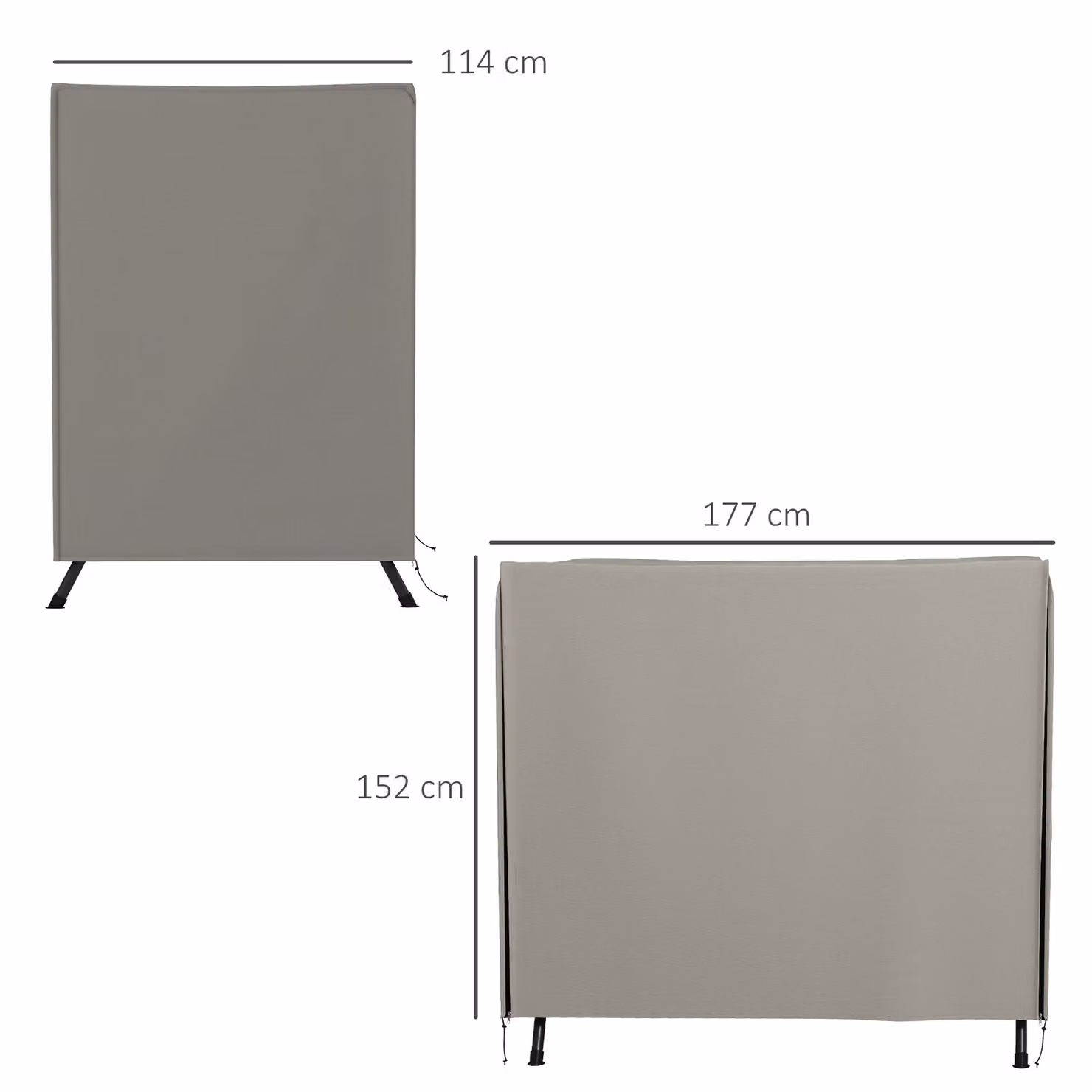 Outsunny Water Repellent Outdoor Swing Chair Cover in Grey, W/D/H: 144 x 152 x 144 cm – 3