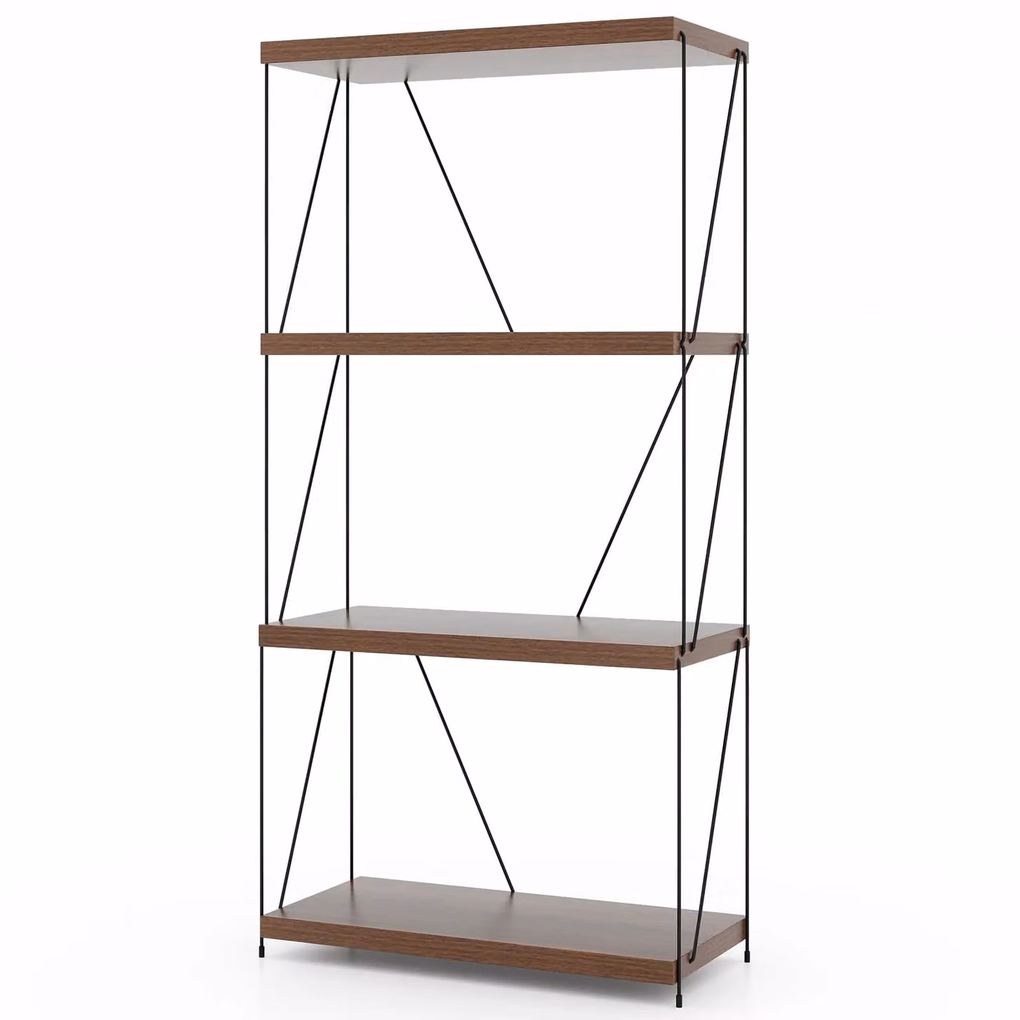 Costway 4-Tier Industrial Multipurpose Display Rack and Storage Shelving Unit in Brown – 4