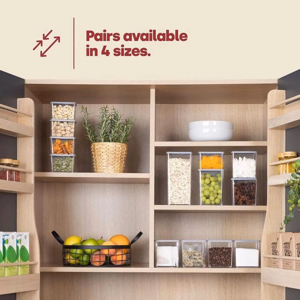EONLION 5-Piece Airtight and Stackable Food Storage Container Set in Transparent Grey Plastic – 2