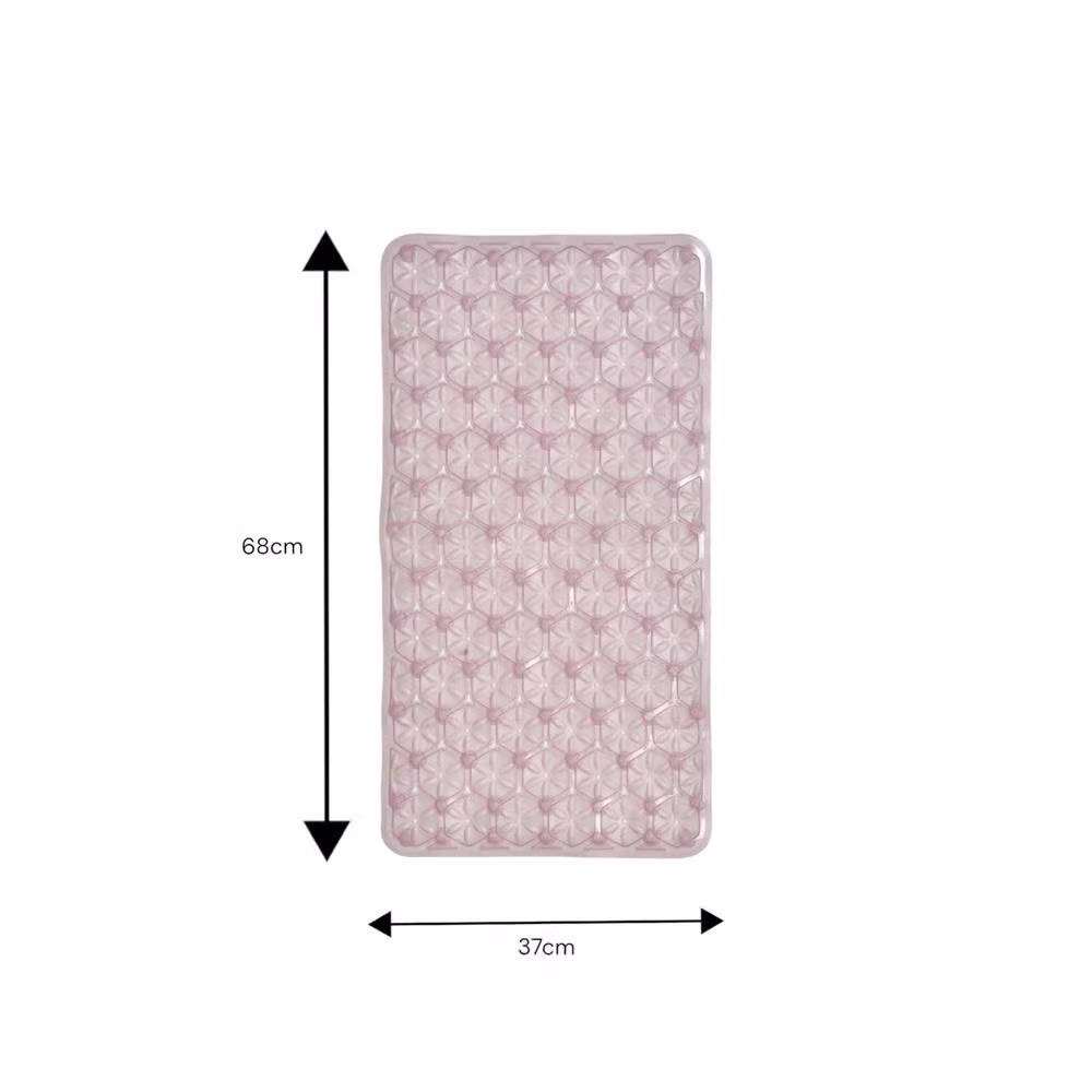 Showerdrape Laguna Anti Slip Pink PVC Bath Mat W: 68 cm, D: 37 cm – 2