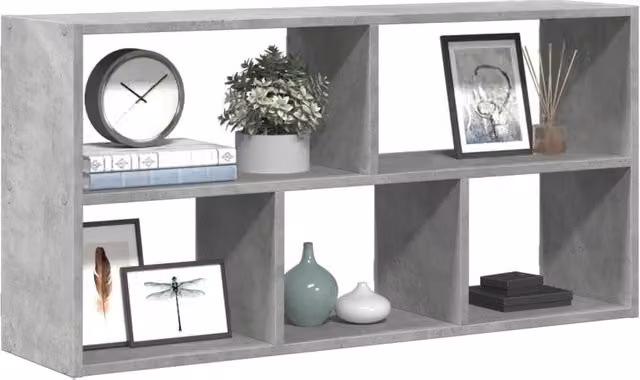Berkfield Home Wall Mounted Shelf in Concrete Grey, W/D/H: 100 x 25 x 50 cm