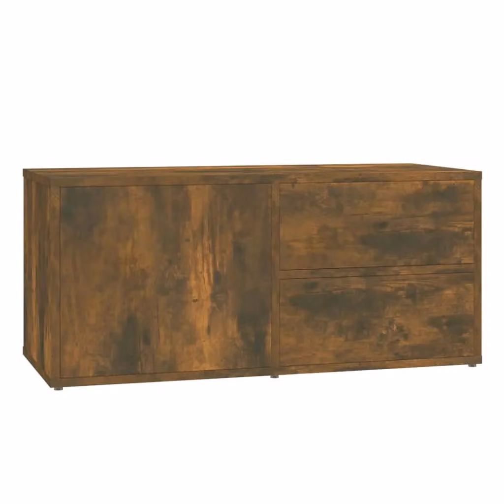 Berkfield Home Smoked Oak TV Cabinet in Brown, W/D/H: 80 x 34 x 36 cm – 2