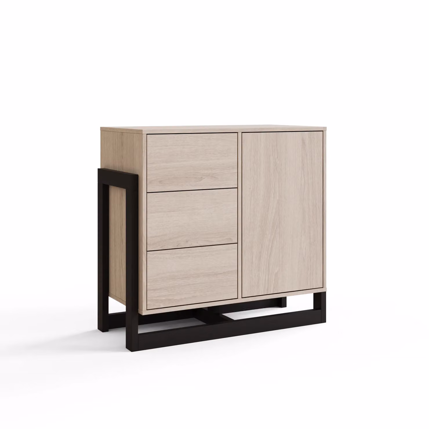 GFW Taite Modern 1 Door 3 Drawer Sideboard in Oak – 2