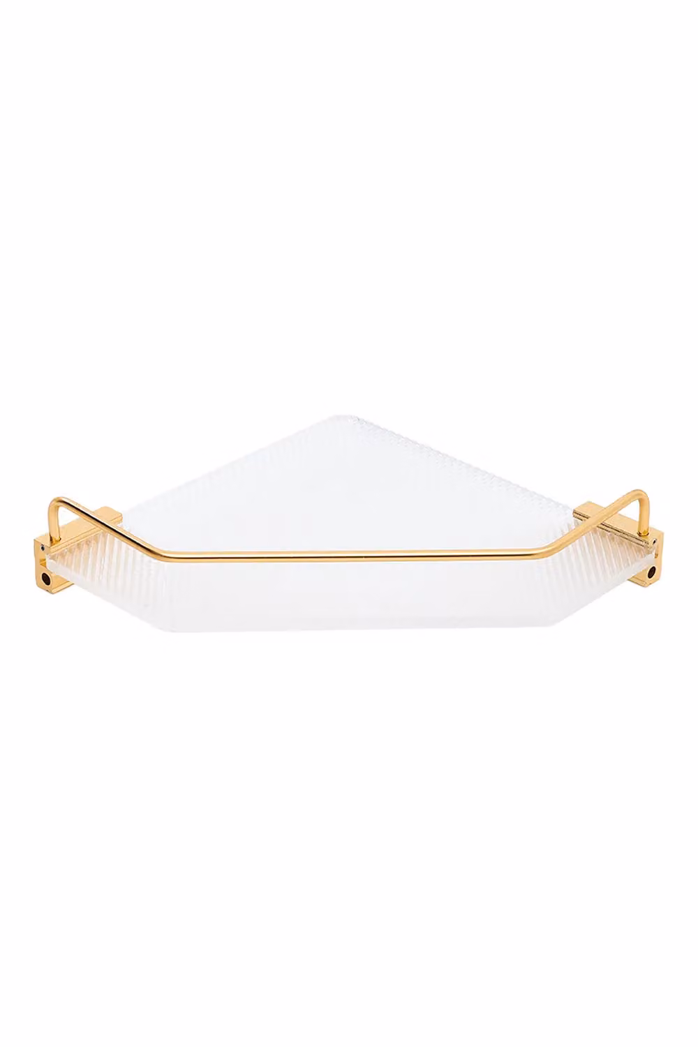 Living and Home Gold Adhesive Acrylic Bathroom Corner Shelf and Shower Organiser – 3