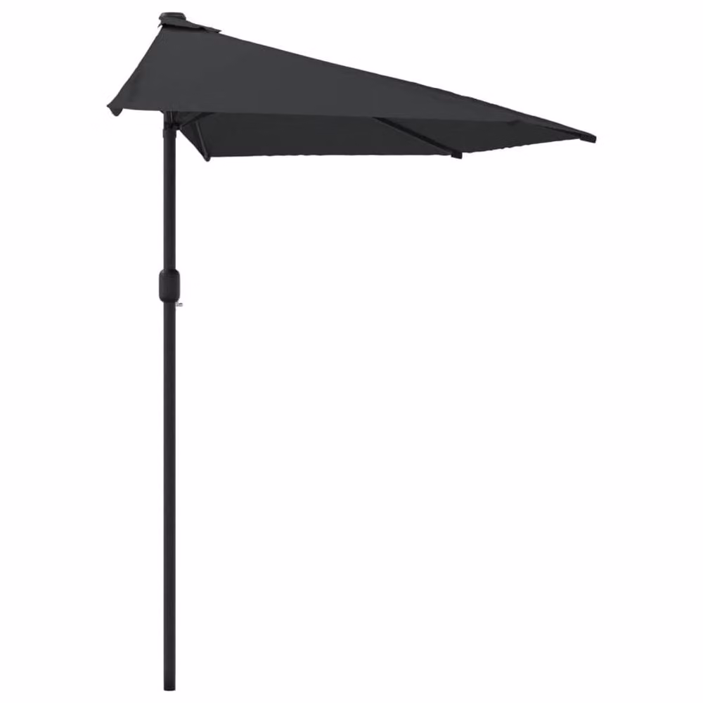 Berkfield Home Black Balcony Parasol with Aluminium Pole, W/D/H: 270 x 144 x 222 cm – 2