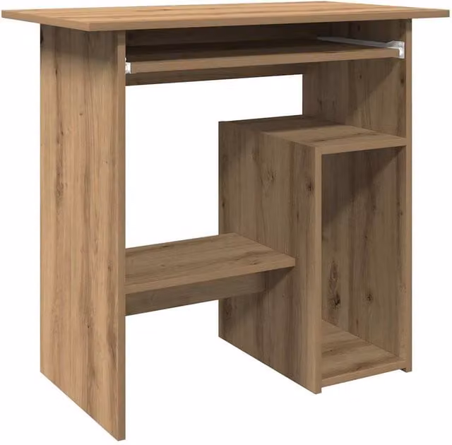 Berkfield Artisan Oak Writing Desk in Brown, W/D/H: 80 x 45 x 74 cm – 1