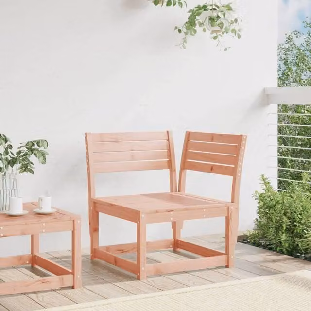Berkfield Home Garden Corner Sofa in Light Brown Solid Douglas Wood, W/D/H: 73 x 73 x 78 cm
