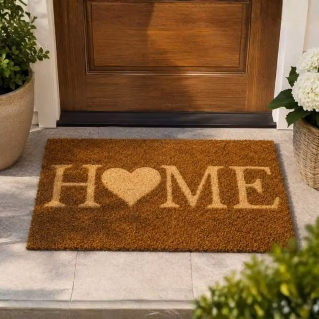 Marco Paul Brown Coir Rectangular Home Door Mat, W: 60 cm, D: 40 cm