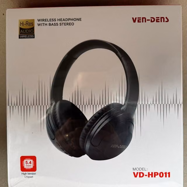 Ven Dens Wireless Bass Stereo Headphones, Black