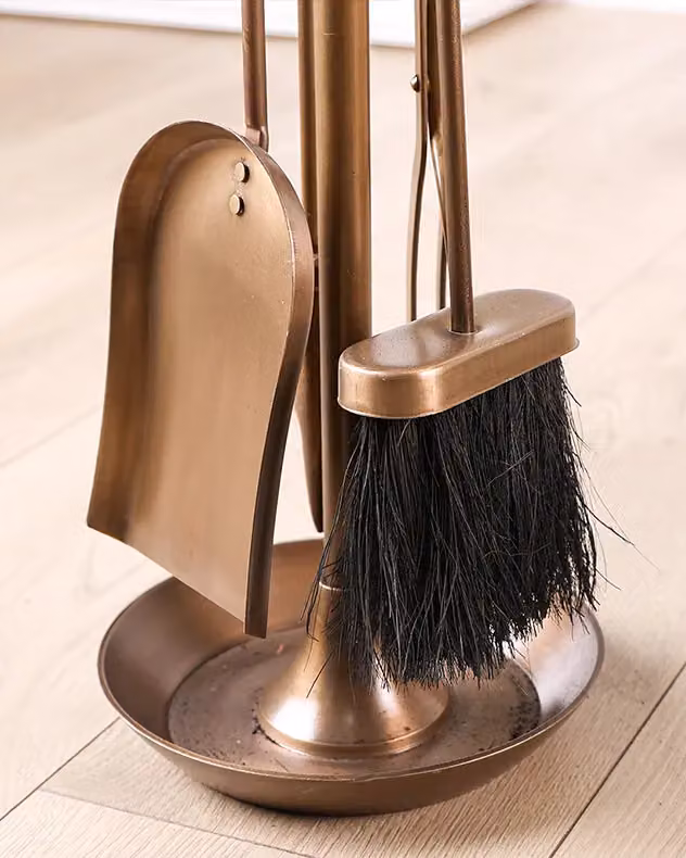 Dibor 4-Piece Fireside Companion Set in Bronze, Height: 75 cm – 3