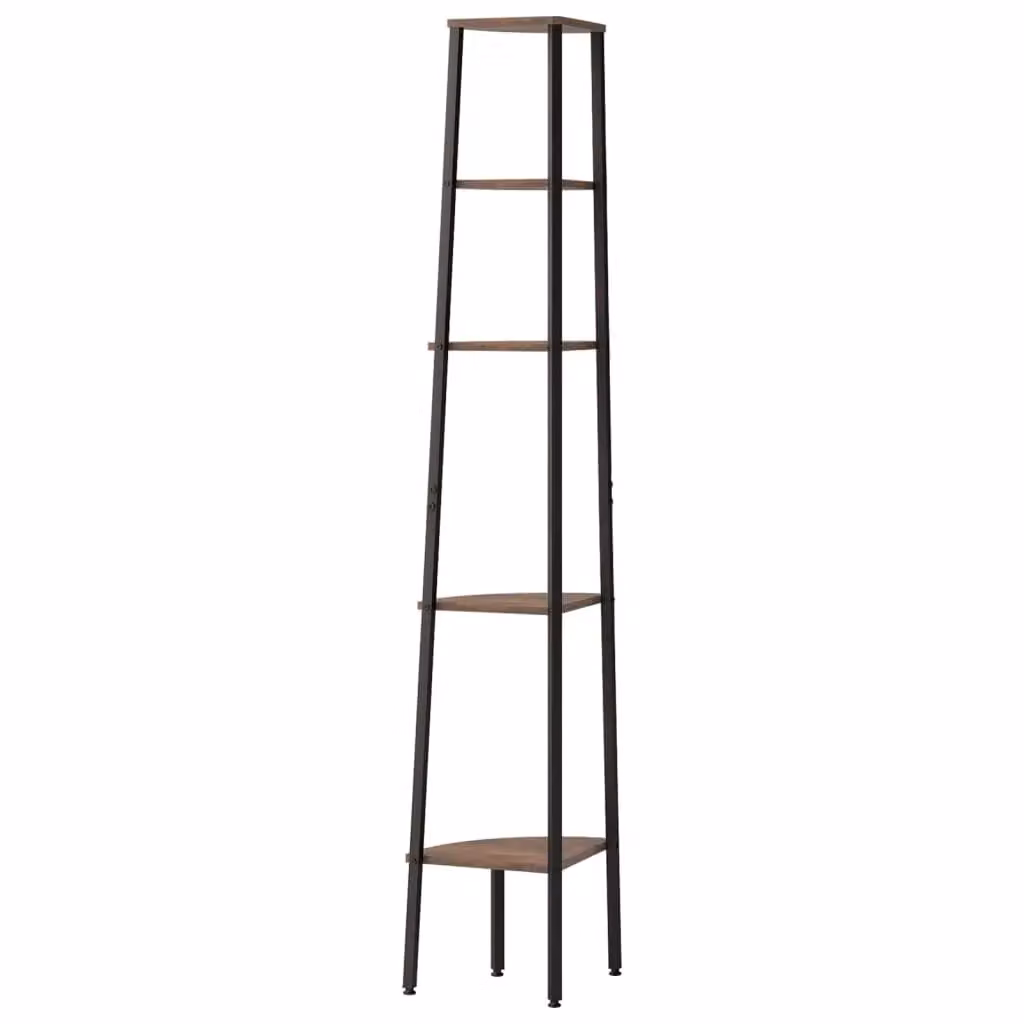 Berkfield Home 5-Tier Industrial Corner Shelf in Dark Brown and Black, W/D/H: 45.5 x 31.5 x 180 cm – 2