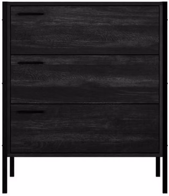 Lemon Pavilion Furniture Hoxton 3 Drawer Chest in Matte Black, W: 63.8 cm, D: 40.2 cm, H: 78.5 cm – 2