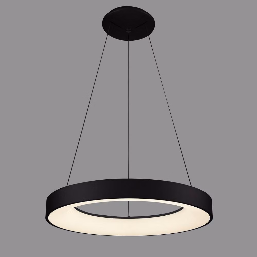Netlighting Modern LED Hanging Pendant in Black with 2200lm Warm White 3000K Light – 2