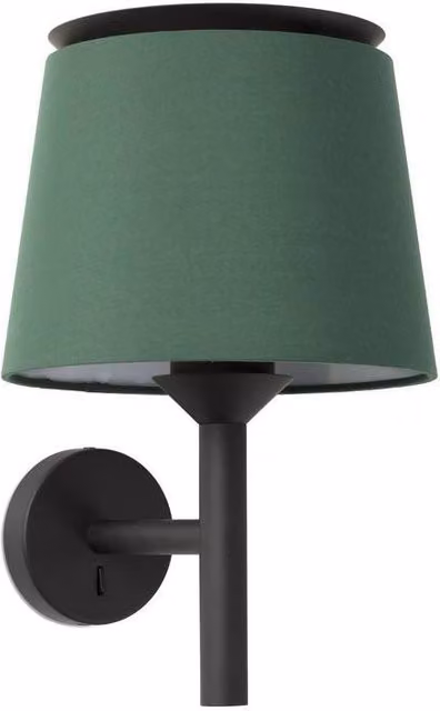 Faro Barcelona Netlighting Wall Light with Black Metal Base and Green Fabric Shade E27 – 4